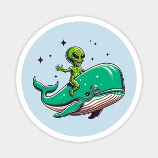 Alien riding atop a whale Magnet